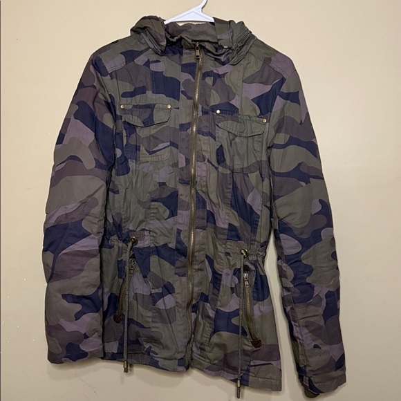 Snobbish Collection Camouflage Hooded Fleece Lined Coat Jacket Women’s Size XL - Picture 10 of 10